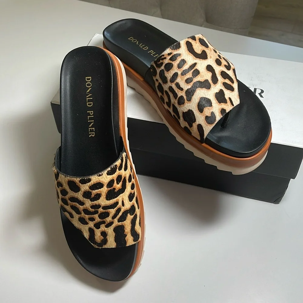 Donald j Pliner leopard calf hair sandals - Picture 1 of 10